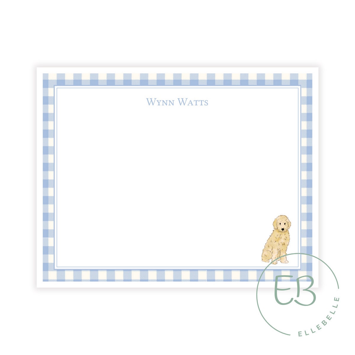 Personalized Boys Stationery, Printable Notecard, Golden Doodle ...