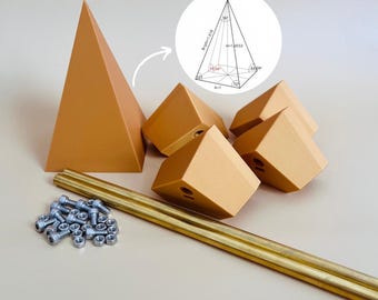 Modular Connectors for Tetrahedral Structures | Customizable Nubian Pyramid Kit | Pyramid Construction Joints with 6 to 20 mm Tubes