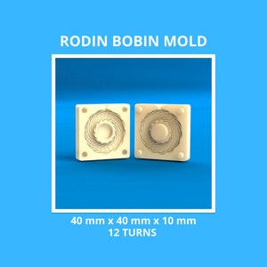Digital File for Rodin Coil Molds for Jewelery and Pendants Resin Mold STL Digital File - 40 x 40 x 10 mm 12 Turns