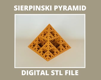 STL File Sierpinski Fractal Pyramid for 3D Printing | Fractal Geometry | Mathematical Decoration | 3D Art | Digital Model