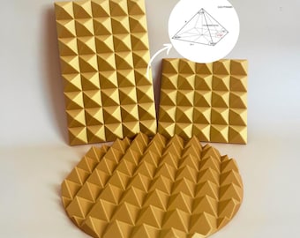 Pyramid of Cheops Energy Plate with Base for Crystals, Water, and Meditation | Sacred Egyptian Geometry in PLA