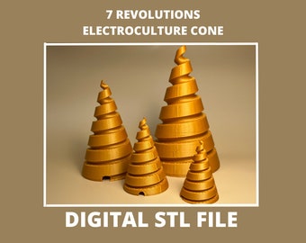Mold Electroculture Fibonacci Coil Fibonacci Winding Erim Ighina Template Electroculture STL File 3D Printing - TEMPLATE 7 REVOLUTIONS