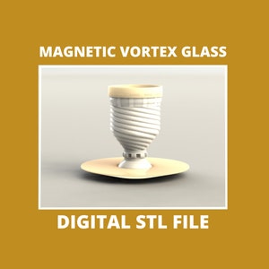 Vortex Water Cleaning Glass STL Digital File for 3D Printing Glass Purification Shape Memory Magnetic Field