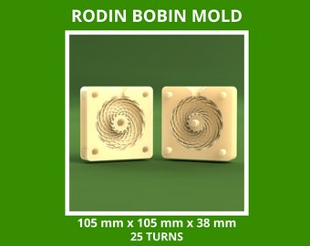 3D Printing Rodin Coil Jig STL Model Silicone Form Jig Poe Abha Field Generation Toroidal Winding - 105 x 105 x 38 mm 25 Turns