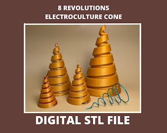 Digital File Electroculture Cone Golden Ratio Fibonacci Fibonacci File Erim Ighina Electroculture Cone Template Ighina - TEMPLATE 8 ROUNDS