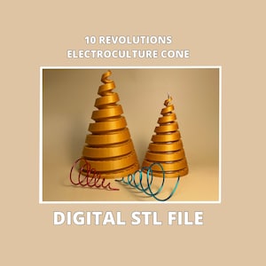 Digital File Template Electroculture Cone Fibonacci Golden Ratio Erim Ighina Cone STL File 3D Print Winding Matafisco - TEMPLATE 10 ROUNDS