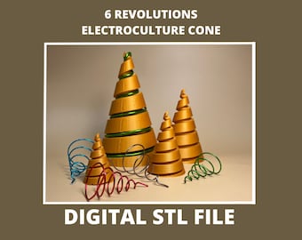 Erim Ighina Set Electroculture Cone Template Wire Winding Custom Sizes Electroculture Digital File - TEMPLATE 6 TURNS