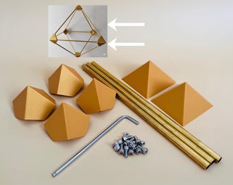 Corner connectors and tip kit for building the Giza pyramid, customizable for pipes with an external diameter of 6-20 mm