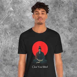 Samurai T Shirt Japanese Samurai Lover T-Shirt for Samurai Warrior Lover Gift for Japanese Samurai Shirt  Meditating Samurai Tee