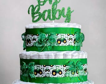 Tractor verde, regalo para baby shower de niño