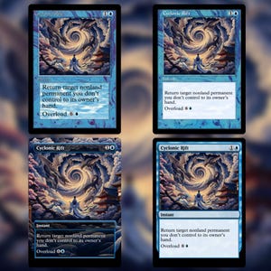 Carta de teste personalizada Cyclonic Rift para Magic the Gathering (sem bordas, oldschool, pré-moderna ou moldura regular) - Versão B