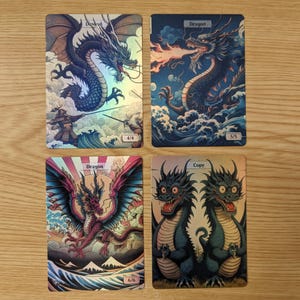 4 gettoni drago foil per Magic the Gathering (gettoni angelo sul retro)