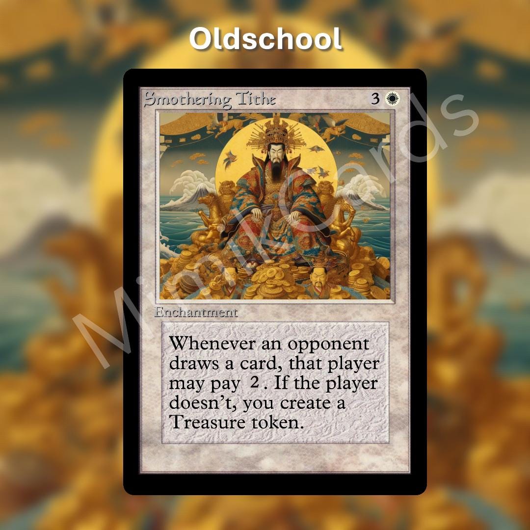 thumbnail interactive-video image 1 of Smothering Tithe Full Art Foil – MTG Play Test Card – Near Mint – Fall Out Themed 1 of 5