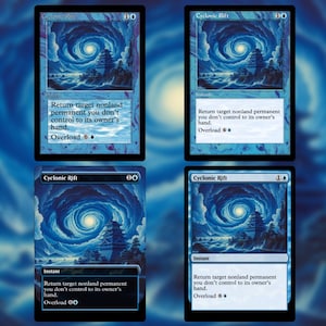 Carta de teste personalizada Cyclonic Rift para Magic the Gathering (sem bordas, oldschool, pré-moderna ou moldura regular) - Versão A