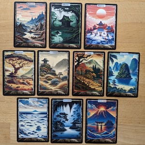 10 Dual Lands (terre con illustrazione completa personalizzata per Magic the Gathering)