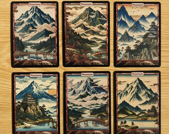 Japanese Style Basic Lands for Magic the Gathering (custom Full