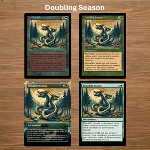 Doubling Season custom Playtest Card for Magic the Gathering (Borderless, Oldschool, Premodern or Regular Frame)