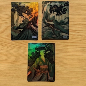 3 gettoni Elfo foil per Magic the Gathering (gettoni Goblin sul retro)