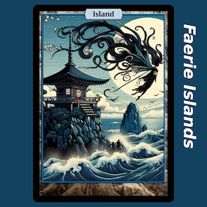 10 Isole Fatate (Terre Base personalizzate con illustrazioni complete per Magic the Gathering, Paludi dei Vampiri sul retro)