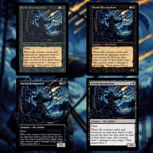 Carta de teste personalizada Orcish Bowmasters para Magic the Gathering (sem bordas, oldschool, pré-moderna ou moldura regular)