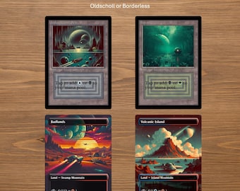 Tierras duales espaciales con marco de la vieja escuela o sin bordes para Magic the Gathering