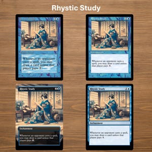 Carta de teste personalizada do Rhystic Study para Magic the Gathering (sem bordas, oldschool, pré-moderna ou moldura regular)