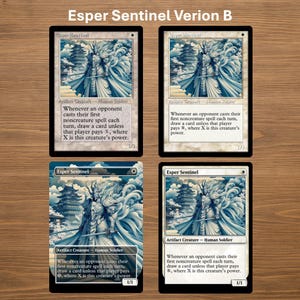 Carta de teste personalizada Esper Sentinel para Magic the Gathering (sem bordas, oldschool, pré-moderna ou moldura regular) - Versão B
