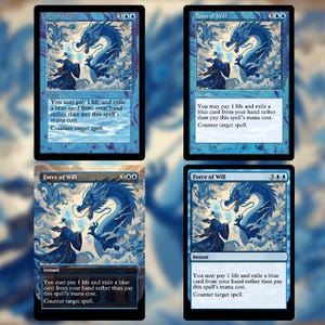 Carta de teste personalizada Force of Will para Magic the Gathering (sem bordas, oldschool, pré-moderna ou moldura regular)