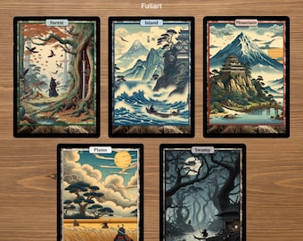Japanese Style Basic Lands for Magic the Gathering (custom full art) - Set 2