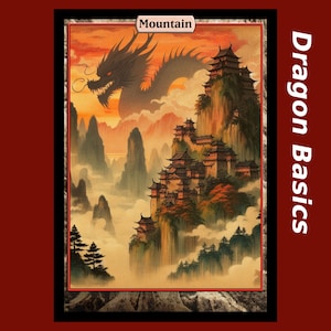 20 terre base drago per Magic the Gathering (illustrazione completa personalizzata)