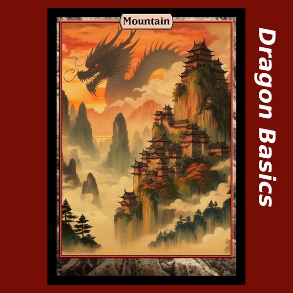 20 Dragon Basic Lands pour Magic the Gathering (art complet personnalisé)