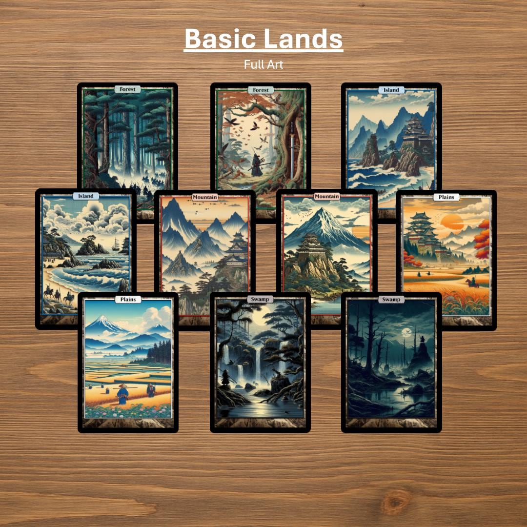 Shock Lands / Basic Lands With Old School or Borderless Frame (double ...