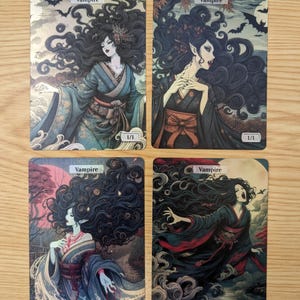 4 jetons de vampire en aluminium pour Magic the Gathering (jetons de fée au dos)