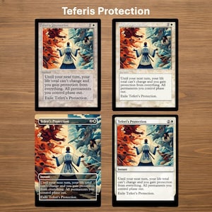 Carta de teste personalizada Proteção de Teferi para Magic the Gathering (sem bordas, oldschool, pré-moderna ou moldura regular)