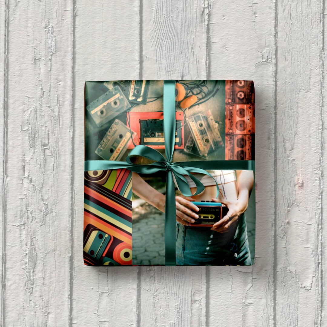 Paper Walkman Walkman Wrapping Paper | 1980s Nostalgia Gift Wrap for Music Lover ...