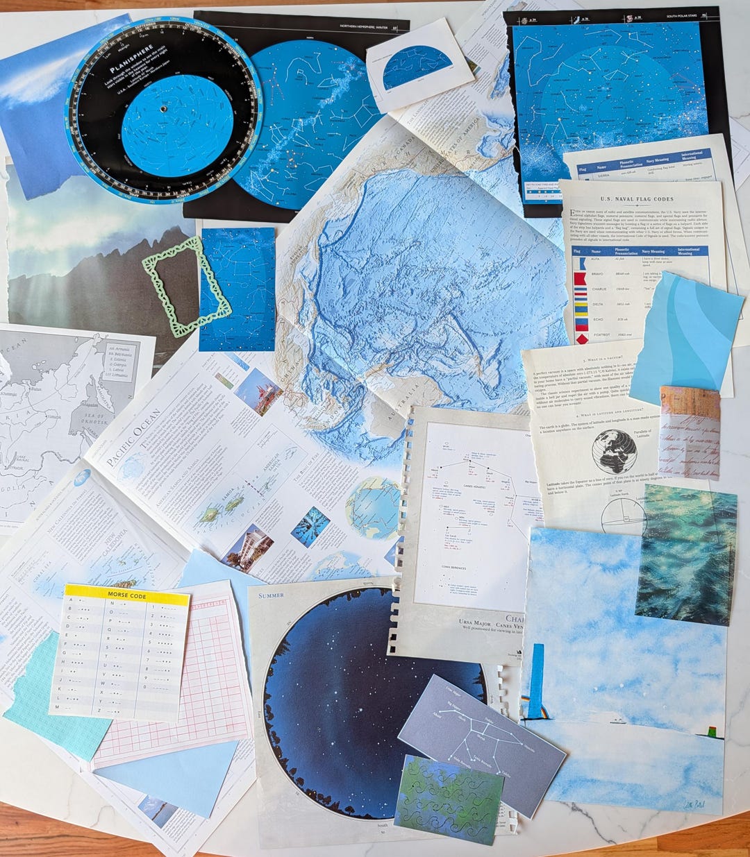 Planisphere Ocean Ocean Navigation Ephemera | Celestial Star Charts, Maps, Planisphere ...