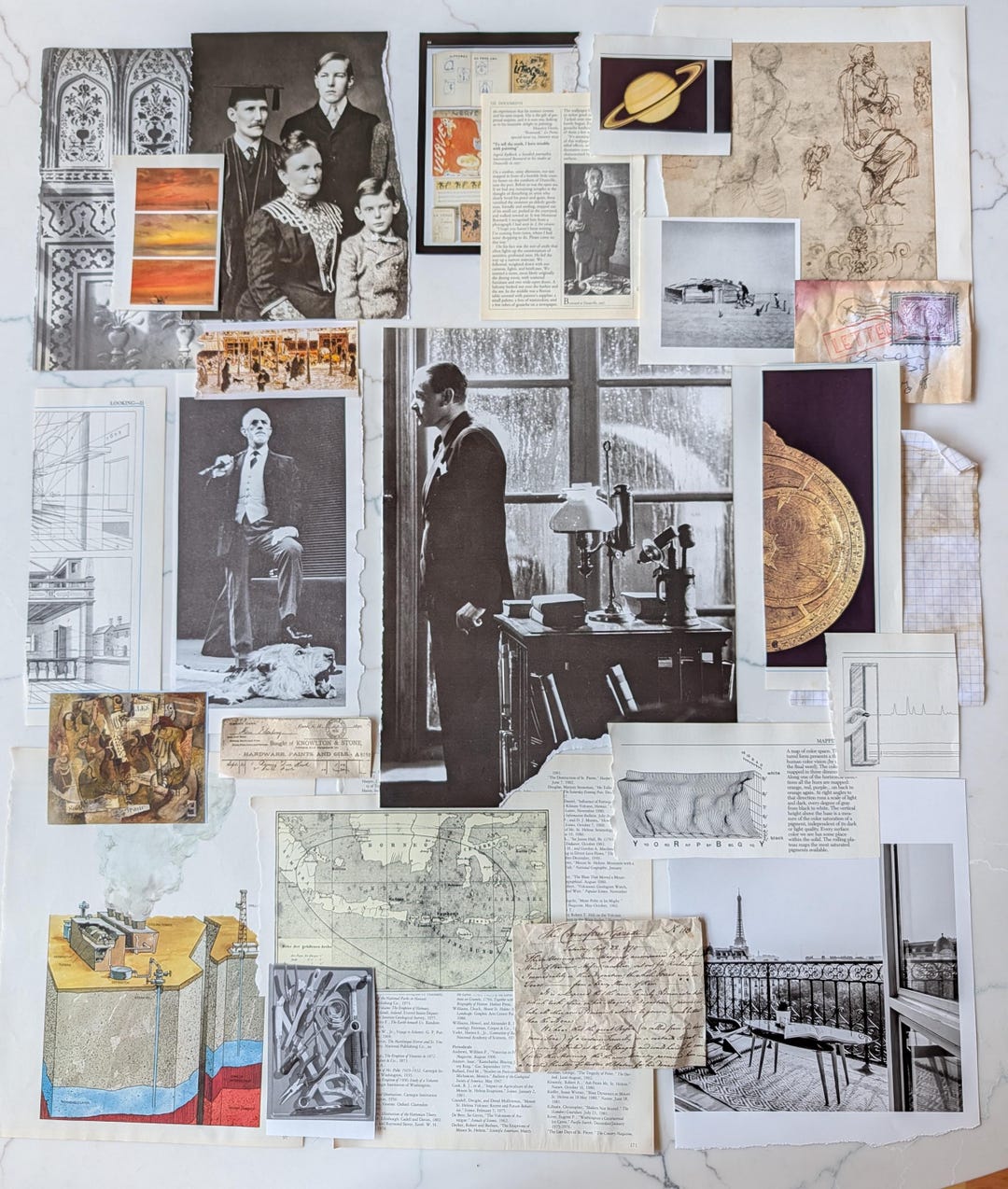 Vintage Science Ephemera Kit | Dark Academia | Astronomy Collage Papers ...