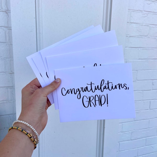 Set of 5 Graduation Cards, Congratulations Grad, with envelopes