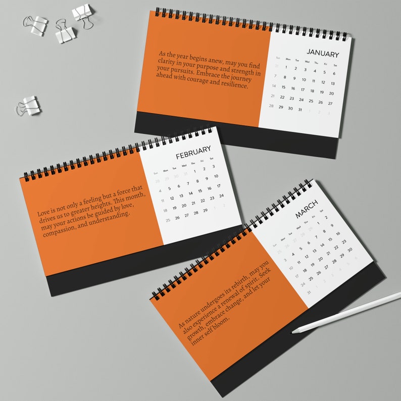 2024 Personalized Desk Calendar Year of Purpose and Style Stationery