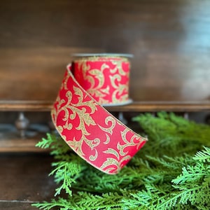 Christmas Wire Ribbon Wreath Making Holiday Decoration Bow Material Christmas Craft Supply Storage Ribbon Roll Gold Trim Holiday Decor Tree