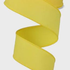 Yellow Wired Ribbon Craft Supply for Wreath Making Material Decoration Party Supply Store Find Baby Decor Solid Pattern Design School Team 1.5"