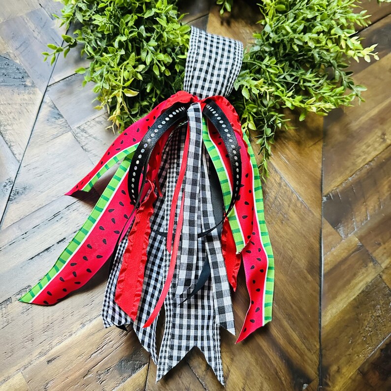 Summer Ribbon Sash, Wreath Sash, Watermelon Ribbon Sash Etsy