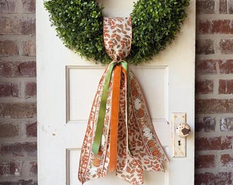 Fall Wreath Sash Pumpkin Wreath Sash Front Door Decor Autumn Door Bow Harvest Wreath Decor