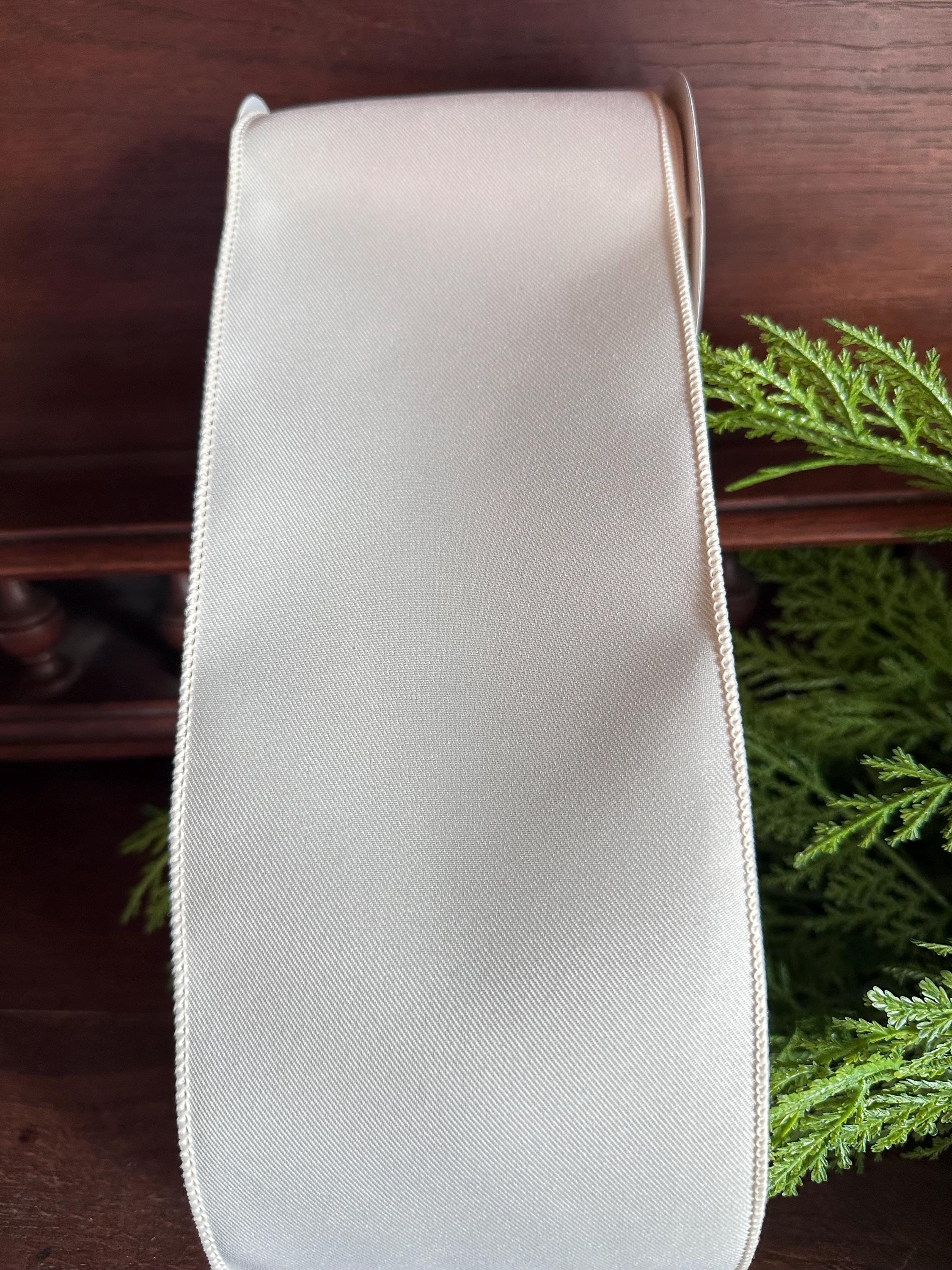 Ivory White Ribbon Ivory Wired Ribbon White Ribbon for Wedding Decor Wreath Bows Christmas ...
