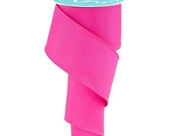Hot Pink Solid Wired Ribbon Designer Ribbon for Wreaths Bows Crafts and Gift Wrapping