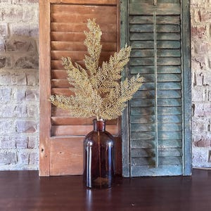 Gold Glitter Leaf Spray for Christmas Tree Mantel Garland Holiday Decor Sparkly Artificial Pick for Wreath Making Floral Arrangements