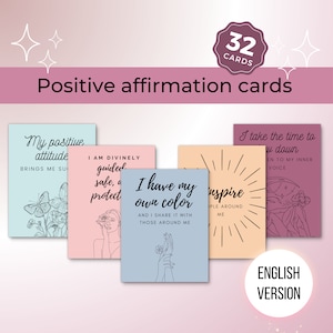 Cartes affirmations positives imprimables pour femme, citations positives imprimable, cartes pleine conscience imprimable, cartes méditation