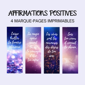 signets affirmations positives imprimables, signets citations positives imprimable, signet positif, cartes pleine conscience suis ton coeur