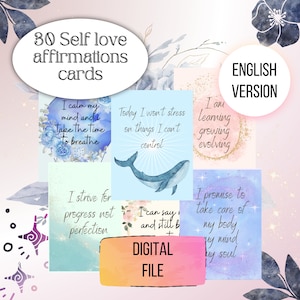 Cartes affirmations positives imprimables, cartes méditation, cartes d'affirmations amour de soi pour femme imprimable, citations positives