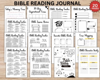 20 Pages Bundle Bible Reading Journal | Bible Study A5 Journal | Old & New Testament | Bible Chapter Log | Printable Christian Journal